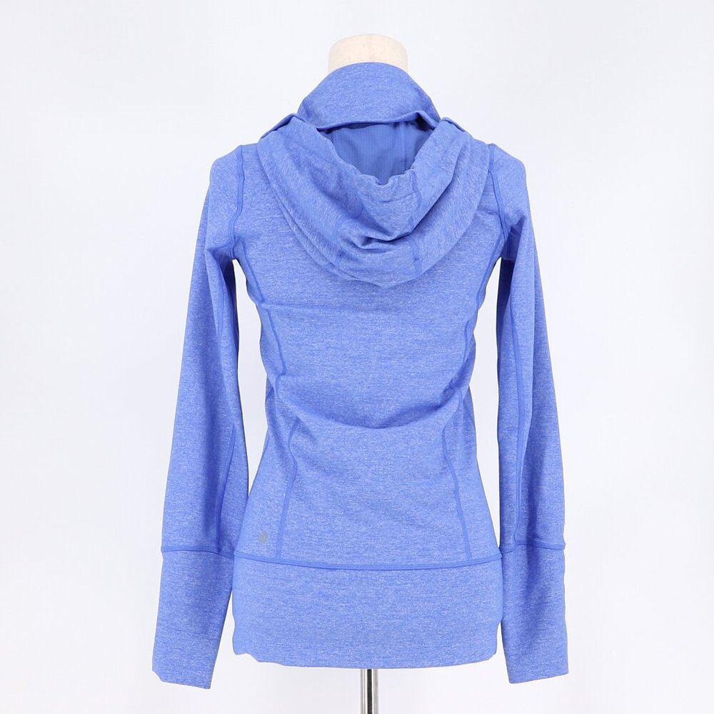 LULULEMON Stride Jacket in Heathered Rocksteady Blue Hooded High Collar Size 4 - Picture 7 of 12
